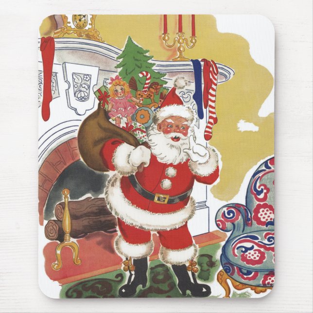 Weihnachten, Jolly Weihnachtsmann mit Geschenken Mousepad (Vorne)