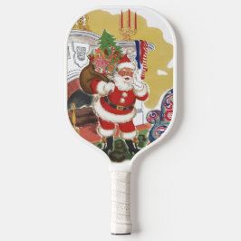 Weihnachten, Jolly Weihnachtsmann mit Geschenken Pickleball Schläger