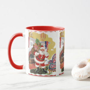 Weihnachten, Jolly Weihnachtsmann mit Geschenken Tasse