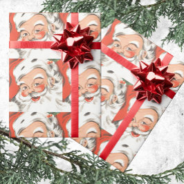 Weihnachten, Jolly Weihnachtsmann mit Lächeln Geschenkpapier