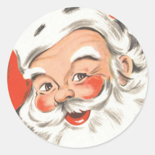 Weihnachten, Jolly Weihnachtsmann mit Lächeln Runder Aufkleber