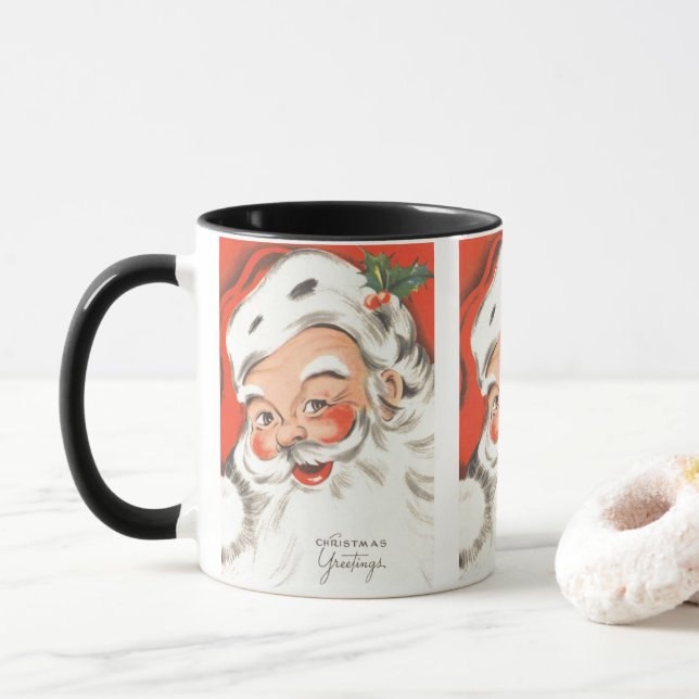 Weihnachten, Jolly Weihnachtsmann mit Lächeln Tasse (Mit Donut)