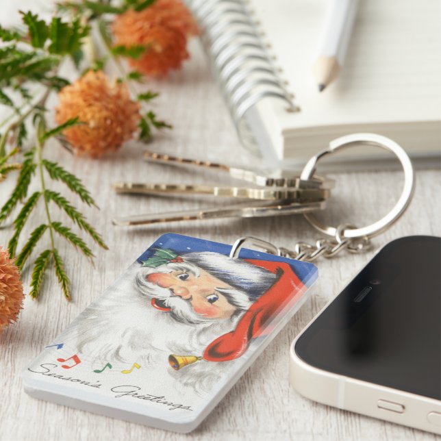 Weihnachten, Jolly Weihnachtsmann mit Musik Schlüsselanhänger (Vorderseite rechts)