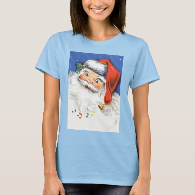 Weihnachten, Jolly Weihnachtsmann mit Musik T-Shirt (Vorderseite)