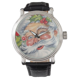 Weihnachten, Jolly Weihnachtsmann mit Seinem Hut Armbanduhr