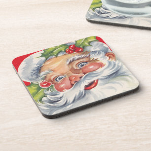 Weihnachten, Jolly Weihnachtsmann mit Seinem Hut Untersetzer