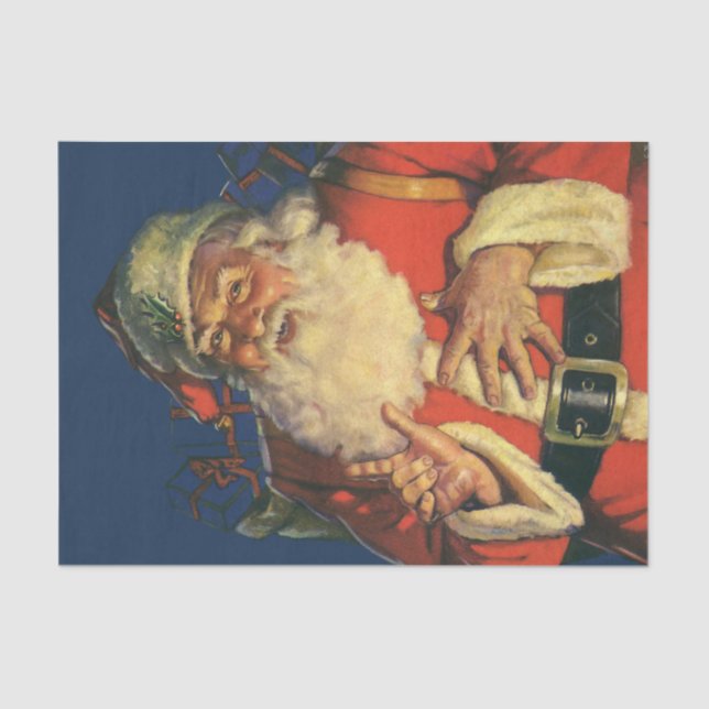 Weihnachten, Jolly Weihnachtsmann mit Spielzeug Seidenpapier (Vorderseite)