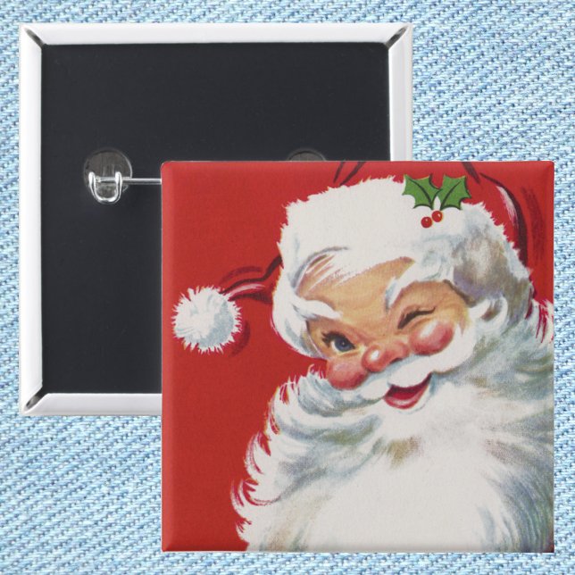 Weihnachten, Jolly Winking Weihnachtsmann Button (Von Creator hochgeladen)