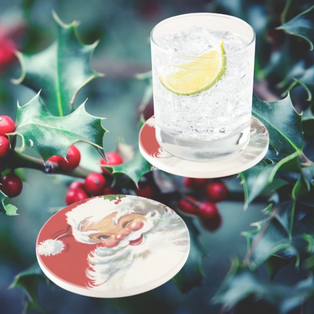 Weihnachten, Jolly Winking Weihnachtsmann Getränkeuntersetzer (Von Creator hochgeladen)