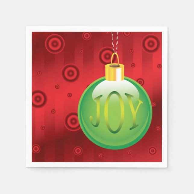 Weihnachten Joy Green Ornament Urlaub Rote Weihnac Serviette (Vorderseite)