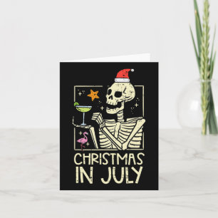 Weihnachten Juli Skeleton Flamingo Funny Summer Xm Karte