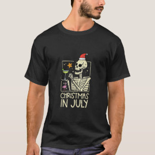 Weihnachten Juli Skeleton Flamingo Funny Summer Xm T-Shirt