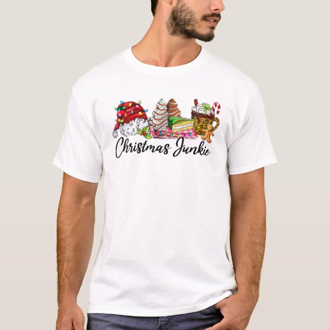 Weihnachten Junkie Candy Tree Hot Cocoa Niedlichen T-Shirt (Vorderseite)