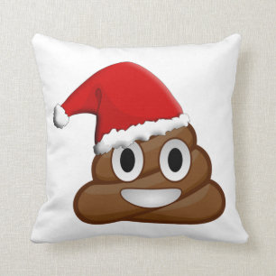 Weihnachten kackte Emoji Kissen