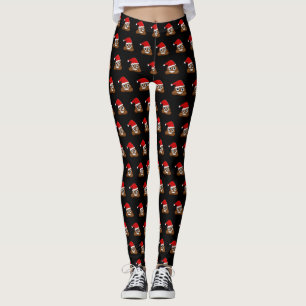Weihnachten kackte Emoji-Muster Leggings