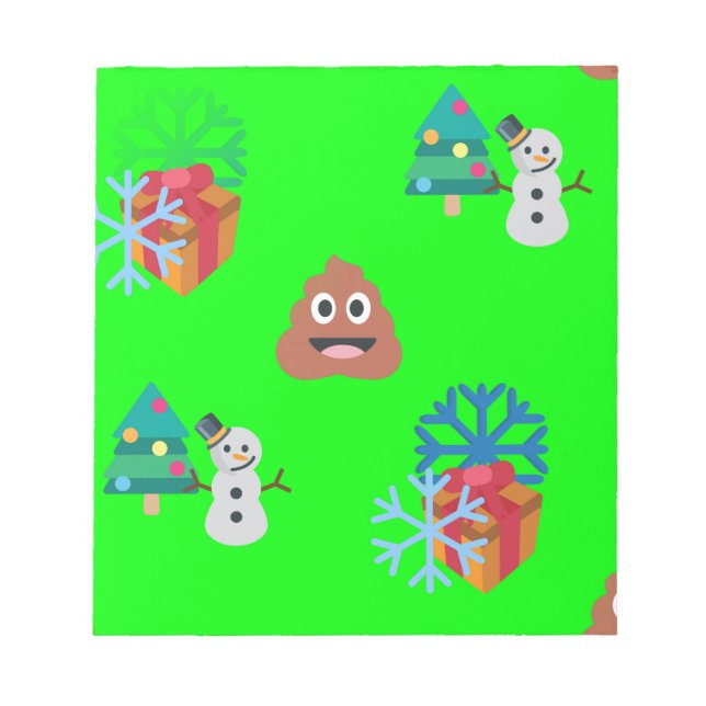 Weihnachten kackte Emoji Notizblock (Vorderseite)