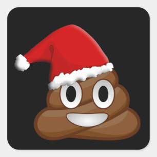Weihnachten kackte Emoji Quadratischer Aufkleber
