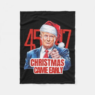 Weihnachten kam Early Funny Donald Trump Santa Cla Fleecedecke