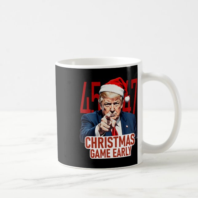 Weihnachten kam Early Funny Donald Trump Santa Cla Kaffeetasse (Rechts)
