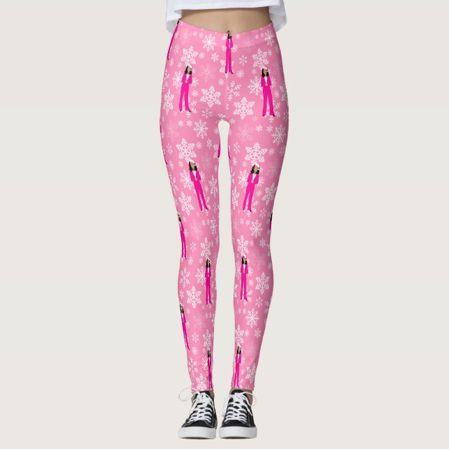Weihnachten kamala harris santa eiskalt pink leggings (Vorderseite)