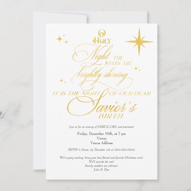 Weihnachten - Karaoke Kirche Einladung (Vorderseite)