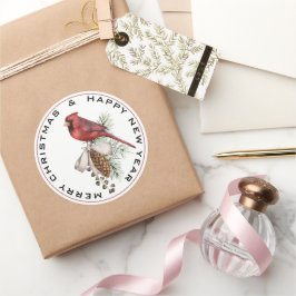 Weihnachten Kardinal Frohe Weihnachten Glück Neues Runder Aufkleber