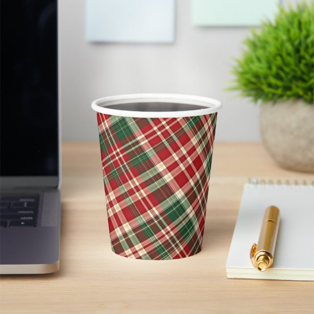 Weihnachten Kariert 01-PAPIER CUPS Pappbecher (InSitu)