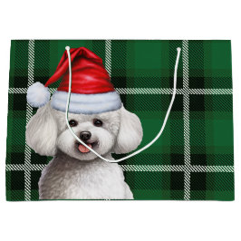 Weihnachten Kariert Bichon Frise Dog Lover Holiday Große Geschenktüte