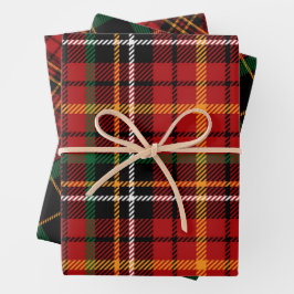 Weihnachten Kariert Fester Tartan Geschenkpapier Set