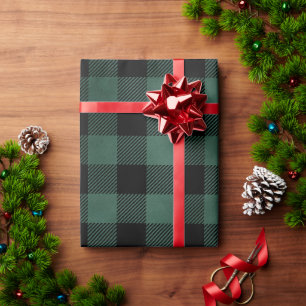 Weihnachten Kariert Grün Winter Flannel Rustikal Geschenkpapier