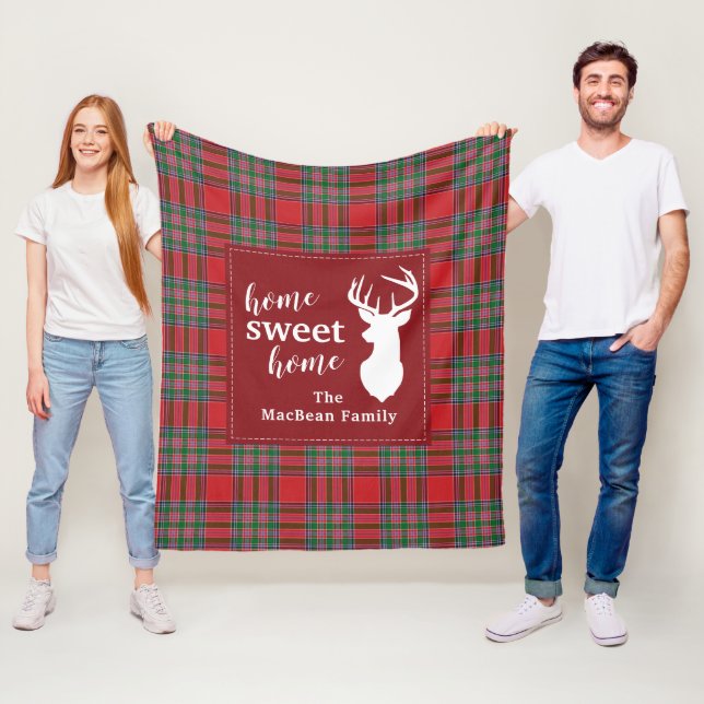 Weihnachten Kariert Holiday Zuhause Sweet MacBean  Fleecedecke (Beispiel)