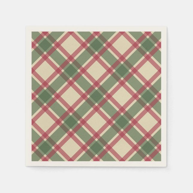 Weihnachten Kariert Napkins Serviette (Vorderseite)