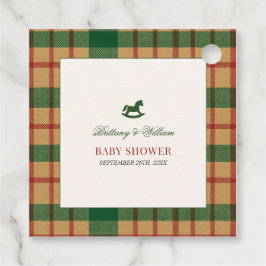 Weihnachten Kariert Preppy Bear Baby Dusche Geschenkanhänger