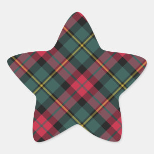 Weihnachten Kariert Stern-Aufkleber