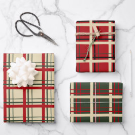Weihnachten Kariert Tartan Design Geschenkpapier Set
