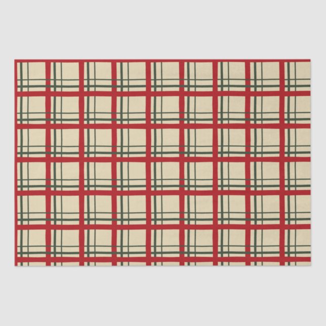 Weihnachten Kariert Tartan Design Seidenpapier (Vorderseite)