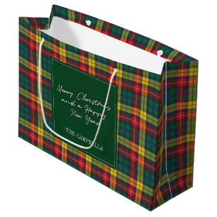 Weihnachten Kariert Urlaub Buchanan Tartan Große Geschenktüte