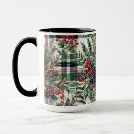 Weihnachten Karierte Pine Berries Kaffee Tasse Cup