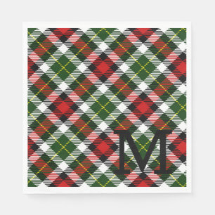 Weihnachten Karierten Familie Monogram Ursprünglic Serviette