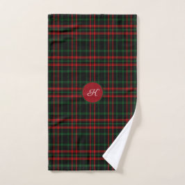 Weihnachten, Kariertes Rot-Grün-Irisches Monogramm Badhandtuch Set