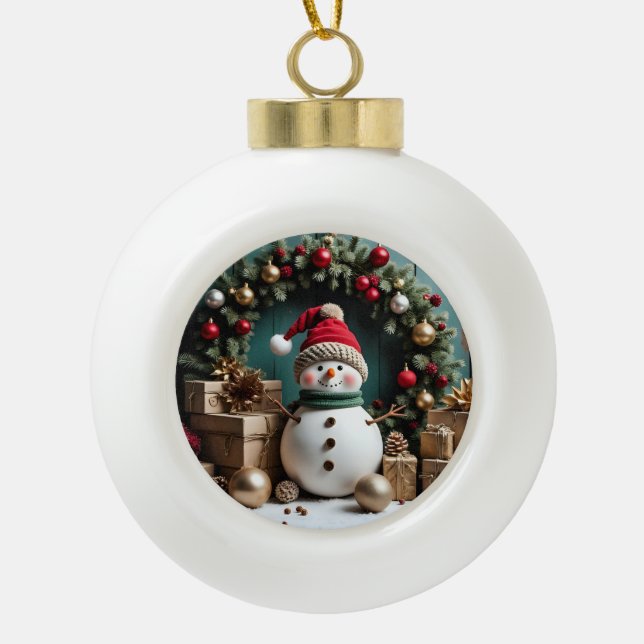 Weihnachten - Keramik Ball Ornament (Vorderseite)