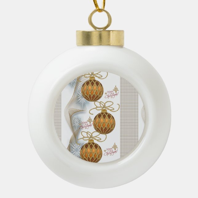 Weihnachten Keramik Ball Ornament, Frohe Weihnacht Keramik Kugel-Ornament (Vorderseite)