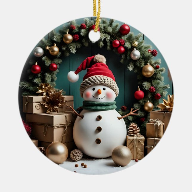 Weihnachten - Keramik Runde Ornamente (Vorne)