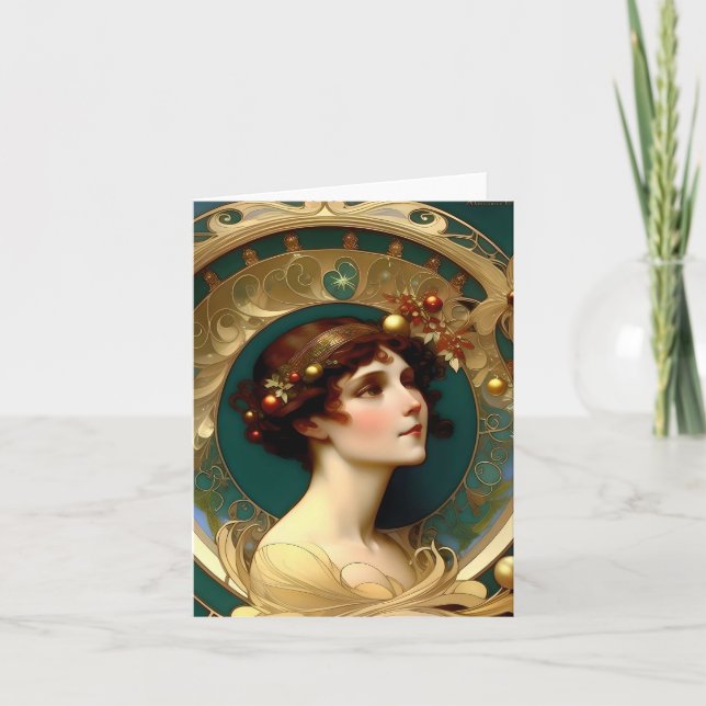 Weihnachten - KI - Jugendstil - C Karte (Vorderseite)