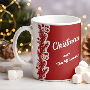 Weihnachten Kieferngrenze Moderner Familienname Kaffeetasse
