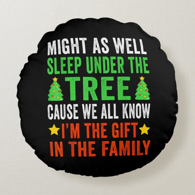 Weihnachten Kinder Weihnachten Pajamas Girls Boys Rundes Kissen (Vorderseite)