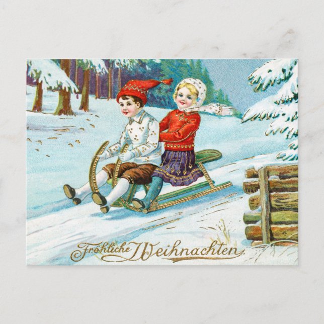 Weihnachten Kinder Winterschnee Urlaub im Winter (Vorderseite)