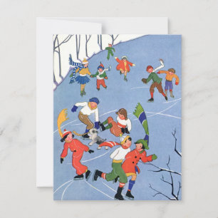 Weihnachten, Kindereis Skaten Einladung