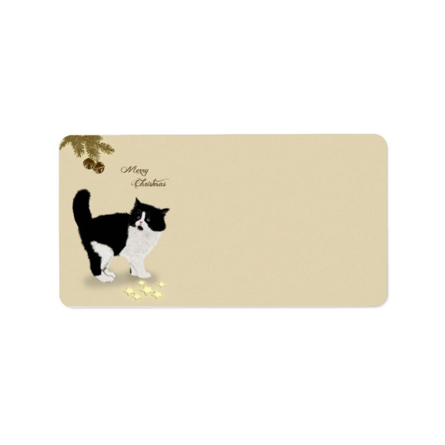 Weihnachten Kitten Adressaufkleber (Vorne)