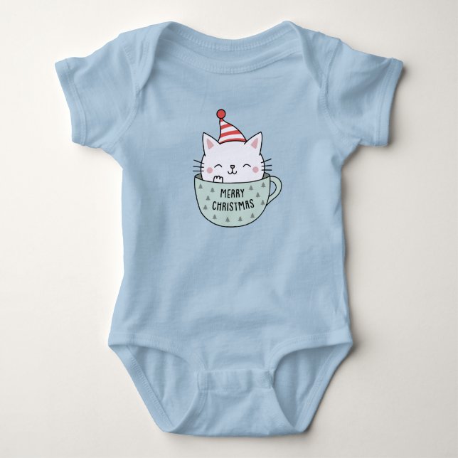 Weihnachten Kitten Baby Strampler (Vorderseite)